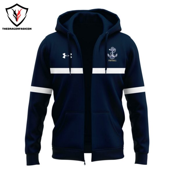 Navy Midshipmen Football Design Zip Hoodie