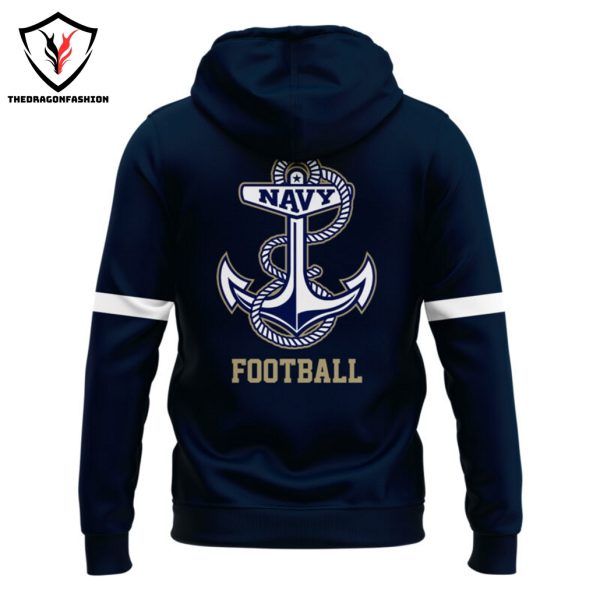 Navy Midshipmen Football Design Zip Hoodie