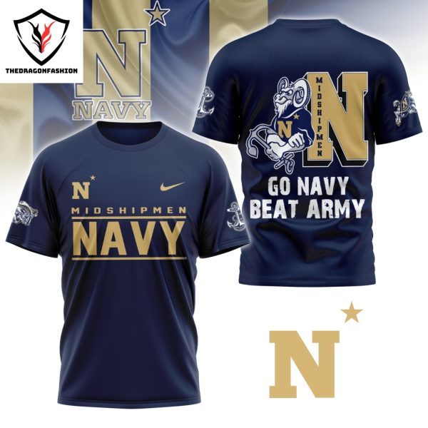 Navy Midshipmen Go Navy 3D T-Shirt