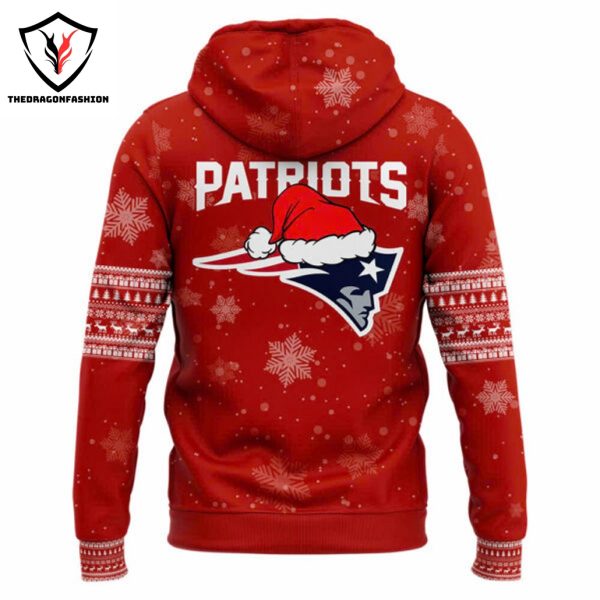 New England Patriots Merry Christmas 2024 Hoodie – Red