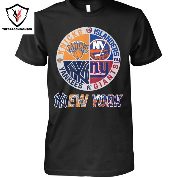 New York Knicks x New York Islanders x New York Yankees x New York Giants Unisex T-Shirt