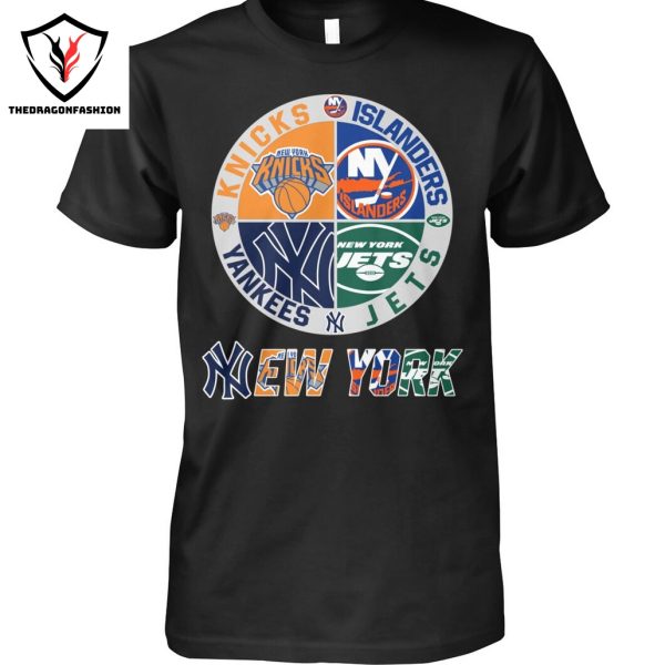 New York Knicks x New York Islanders x New York Yankees x New York Jets Unisex T-Shirt