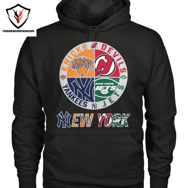 New York Knicks x New York Jets x New York Yankees x New Jersey Devils Unisex T-Shirt