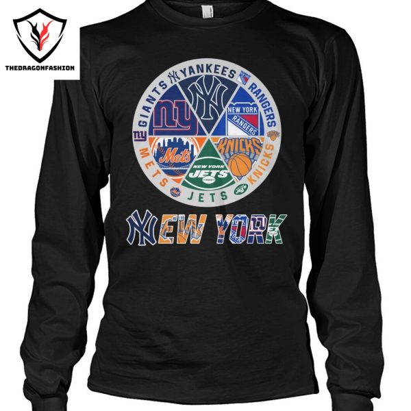 New York Knicks x New York Mets x New York Yankees x New York Jets x New York Giants x New York Rangers Unisex T-Shirt