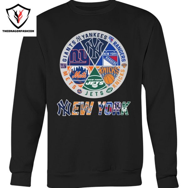 New York Knicks x New York Mets x New York Yankees x New York Jets x New York Giants x New York Rangers Unisex T-Shirt