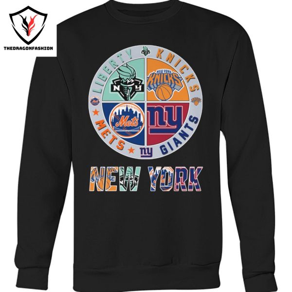 New York Liberty x New York Yankees x New York Knicks x New York Giants Unisex T-Shirt