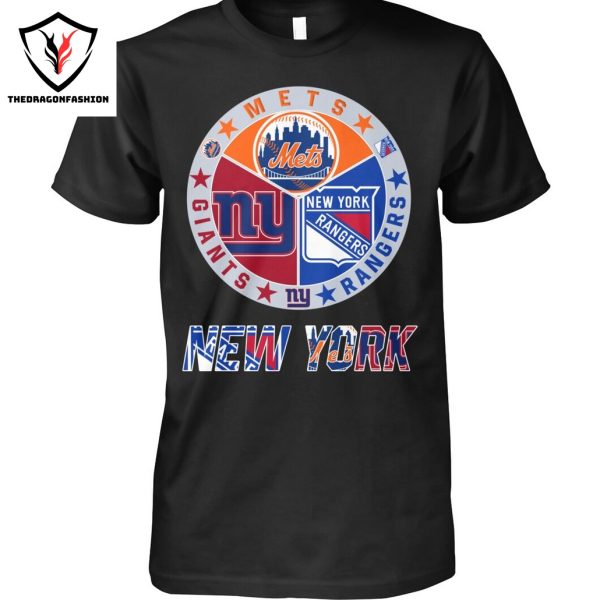 New York Mets x New York Rangers x New York Giants Unisex T-Shirt