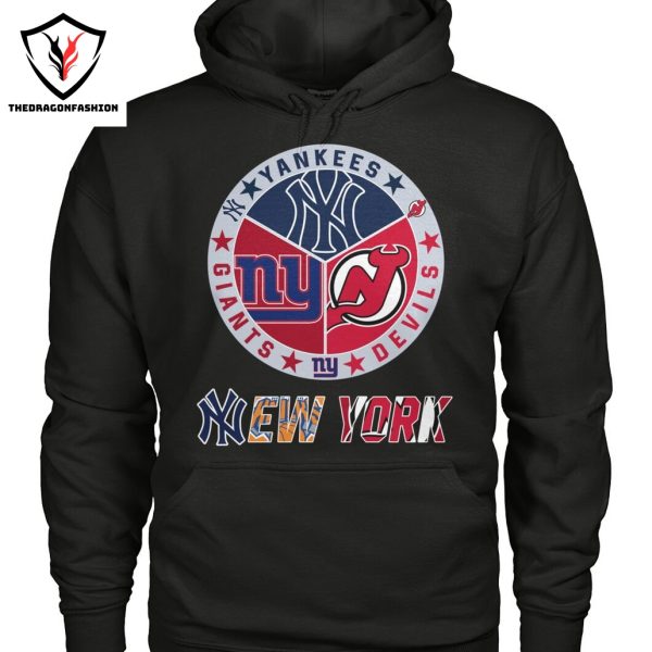 New York Yankees x New York Giants x New Jersey Devils Unisex T-Shirt