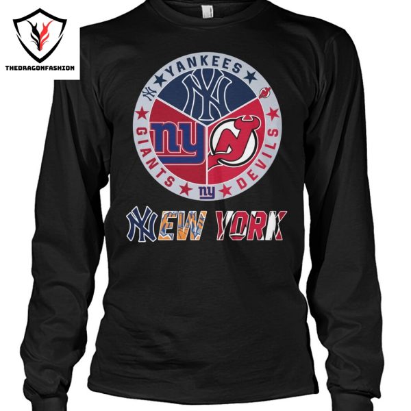 New York Yankees x New York Giants x New Jersey Devils Unisex T-Shirt