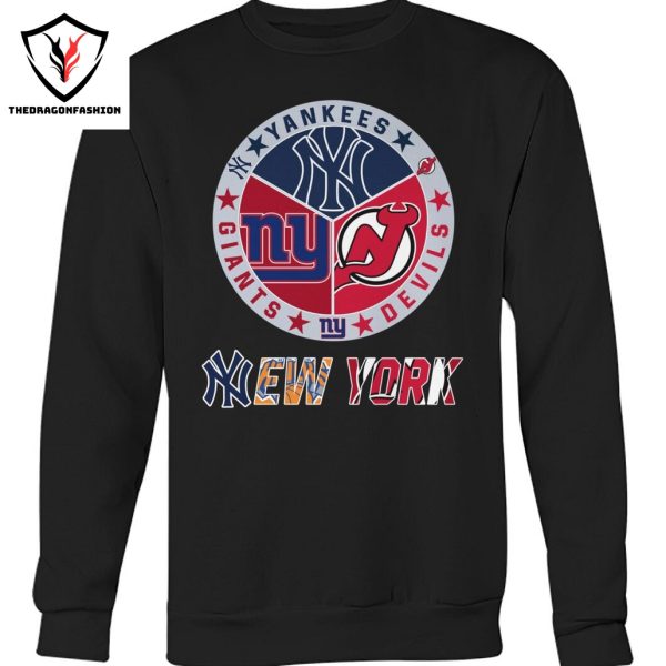 New York Yankees x New York Giants x New Jersey Devils Unisex T-Shirt