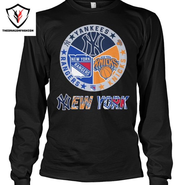 New York Yankees x New York Knicks x New York Rangers Unisex T-Shirt