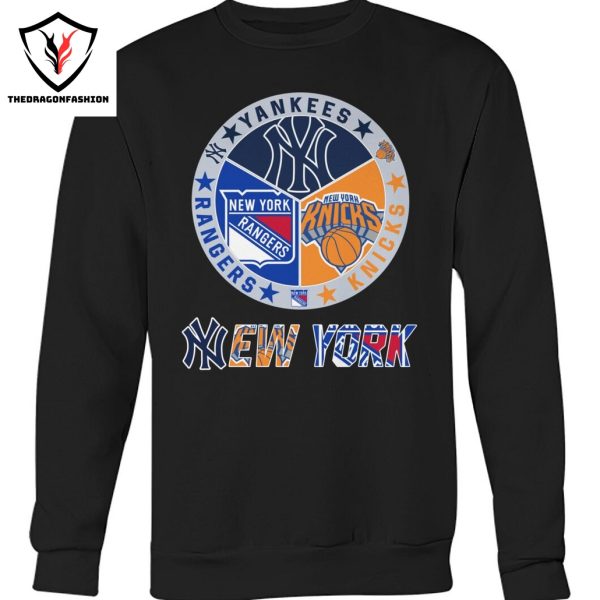 New York Yankees x New York Knicks x New York Rangers Unisex T-Shirt