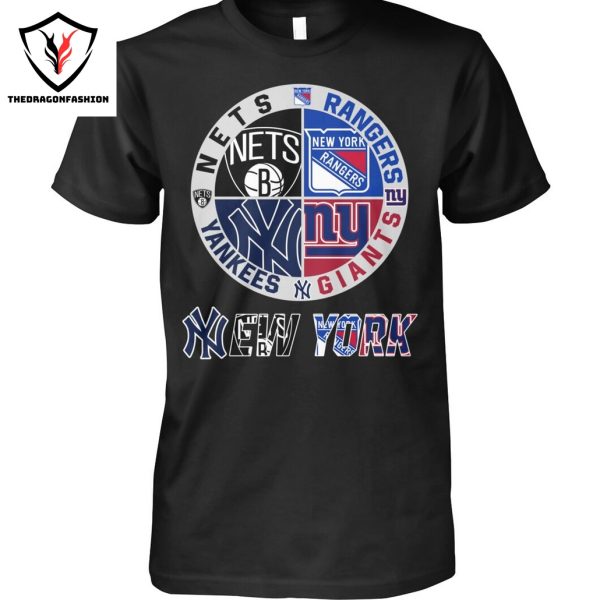 New York Yankees x New York Rangers x New York Giants x Brooklyn Nets Unisex T-Shirt