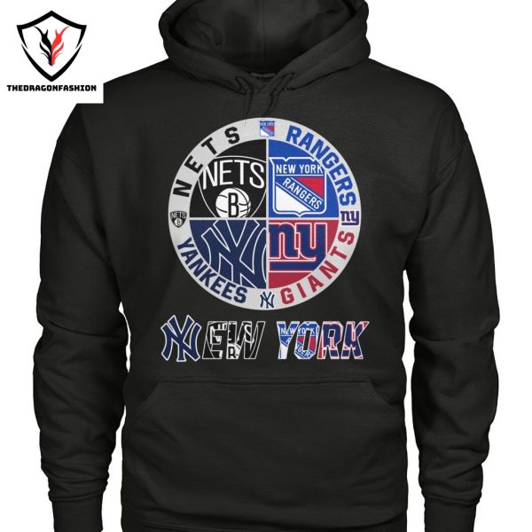 New York Yankees x New York Rangers x New York Giants x Brooklyn Nets Unisex T-Shirt