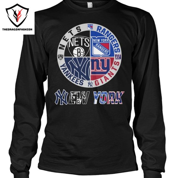 New York Yankees x New York Rangers x New York Giants x Brooklyn Nets Unisex T-Shirt