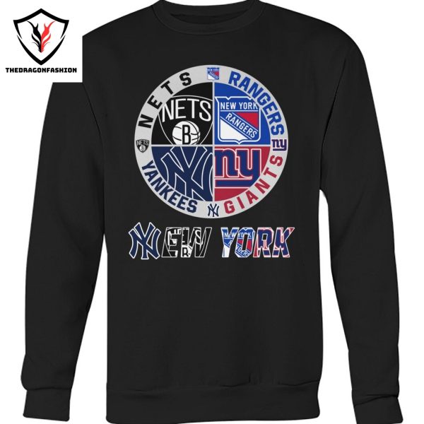 New York Yankees x New York Rangers x New York Giants x Brooklyn Nets Unisex T-Shirt