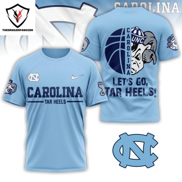 North Carolina Tar Heels Basketball Lets Go Tar Heels 3D T-Shirt