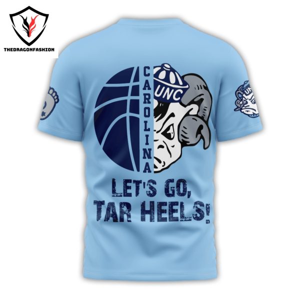 North Carolina Tar Heels Basketball Lets Go Tar Heels 3D T-Shirt