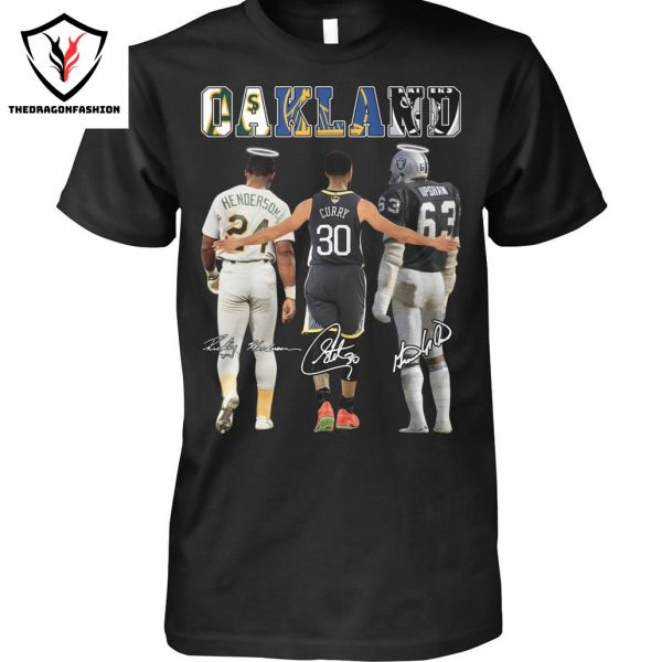 Oakland Athletics x Las Vegas Raiders x Golden State Warriors Signature Unisex T-Shirt