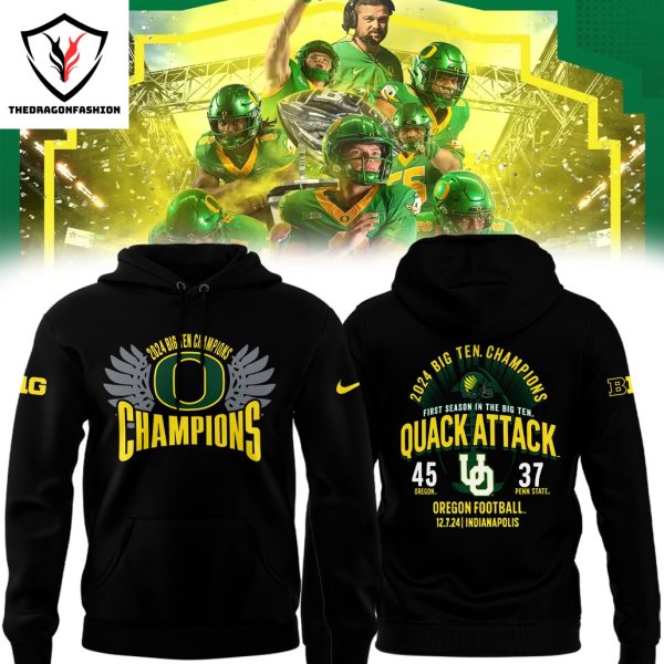 Oregon Ducks 2024 Big Ten Conference Champions Quack Attack Hoodie