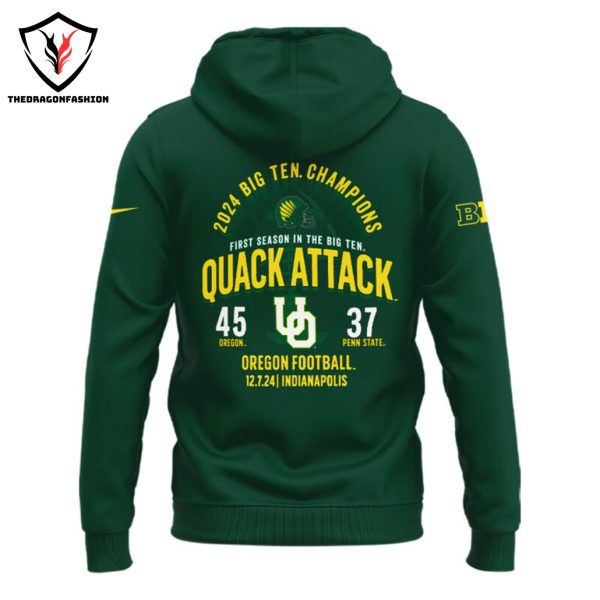 Oregon Ducks 2024 Big Ten Conference Champions Quack Attack Hoodie – Green