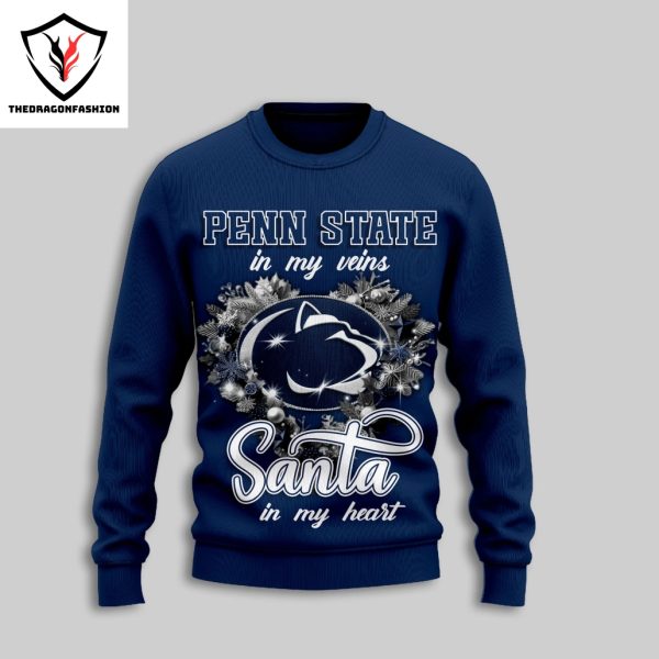 Penn State Nittany Lions In My Veins Santa In My Heart Unisex T-Shirt