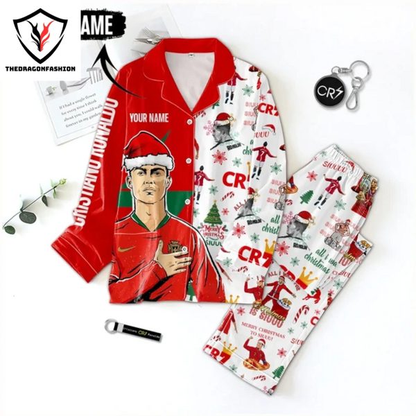 Personalized Cristiano Ronaldo Siuuuu Merry Christmas Pajamas Set