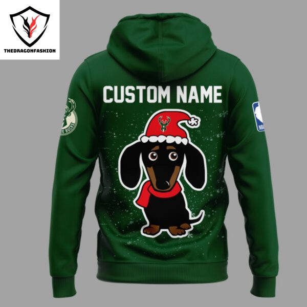 Personalized Milwaukee Bucks Dachshund Through The Snow Hoodie