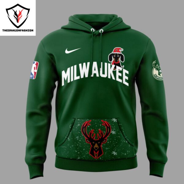 Personalized Milwaukee Bucks Dachshund Through The Snow Hoodie