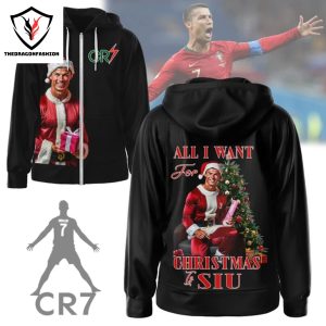 All I Want For Christmas Siu – Cristiano Ronaldo Zip Hoodie – Black