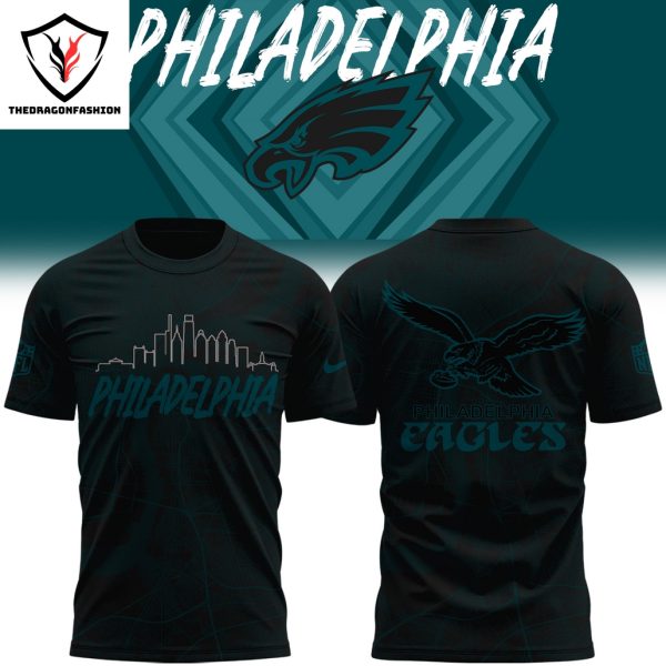 Philadelphia Eagles Logo Design 3D T-Shirt – Black