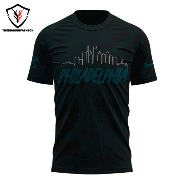 Philadelphia Eagles Logo Design 3D T-Shirt – Black