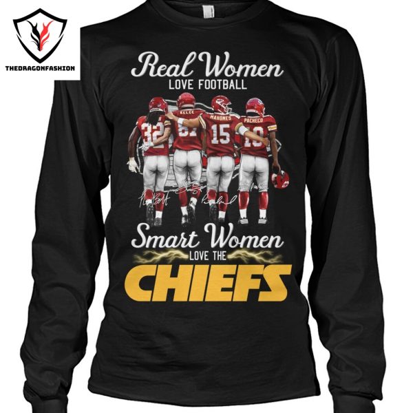 Real Women Love Football Smart Women Love The Kansas City Chiefs Siganture Unisex T-Shirt