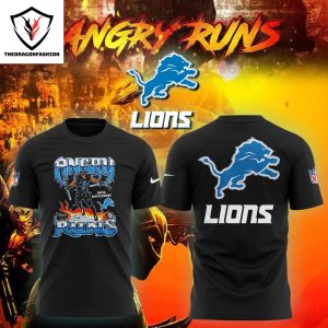 Detroit Lions 2024 Angry Runs David Montgomery 3D T-Shirt