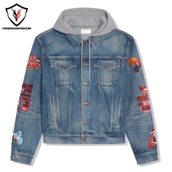 Rudolph The Red Nosed Reindeer Hooded Denim Jacket