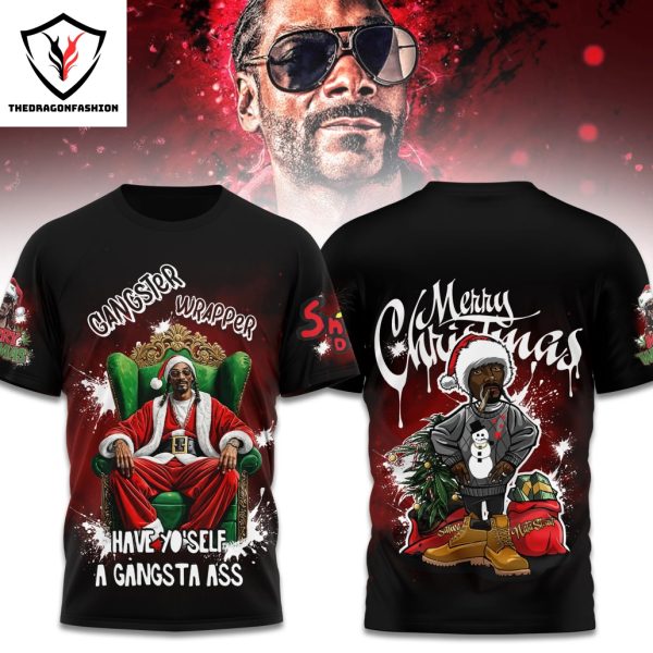 Snoop Dogg Gangster Wrapper Merry Christmas 3D T-Shirt