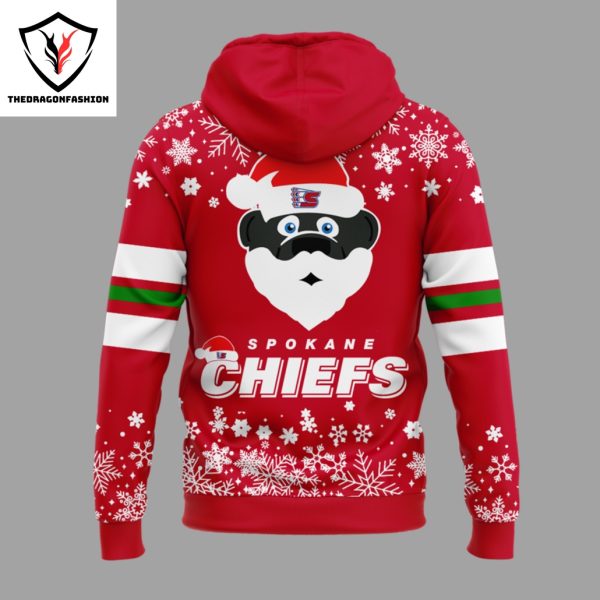 Spokane Chiefs Merry Christmas Design Hoodie – Red