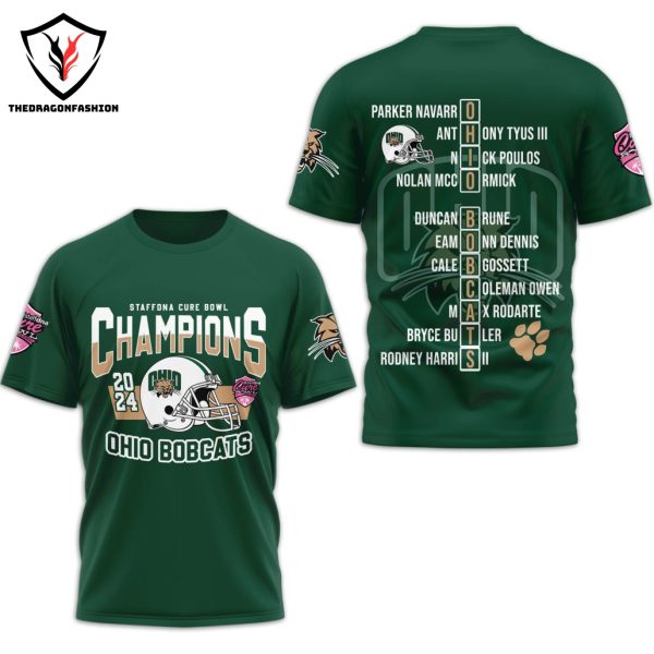 StaffDNA Cure Bowl 2024 Champions Ohio Bobcats 3D T-Shirt