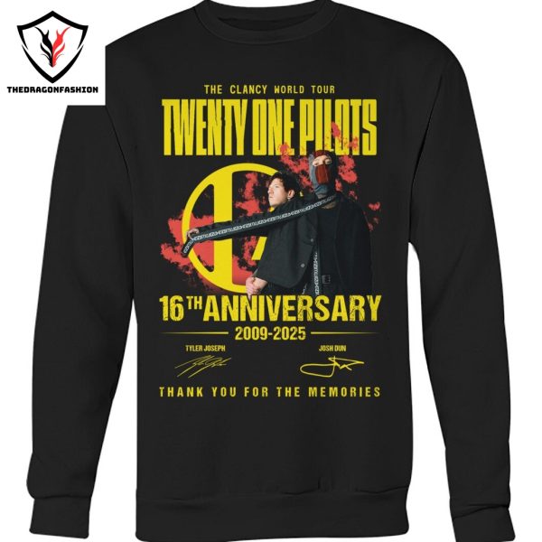 Twenty One Pilots The Clancy World Tour 16th Anniversary 2009-2025 Signature Thank You For The Memories Unisex T-Shirt