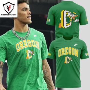 Oregon Ducks Big 10 Logo Design 3D T-Shirt – Green_