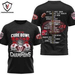 Jacksonville State Gamecocks Staff DNA Cure Bowl 2024 Champions 3D T-Shirt