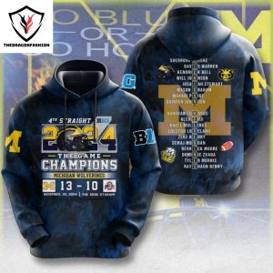 4th Straight 2024 The Game Champions Michigan Wolverines Hoodie