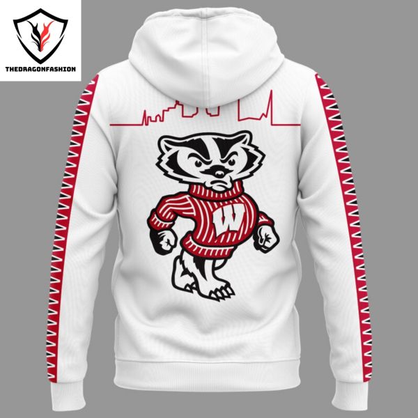 Wisconsin Badgers Basketball Logo Design Hoodie – White