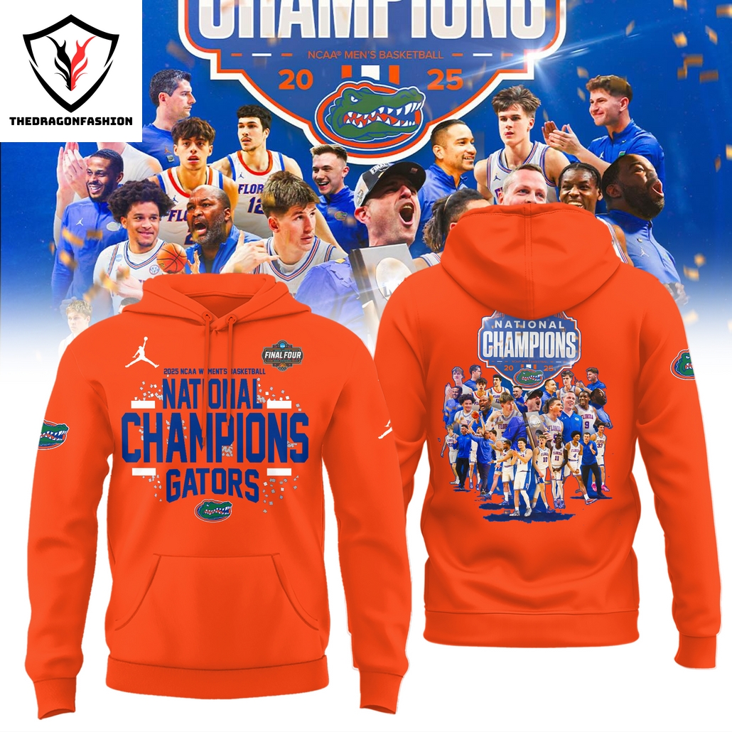 Florida Gators 2025 NCAA Mens Basketball National Champions Hoodie - Orange Florida Gators 2025 NCAA Mens Basketball National Champions Hoodie - Orange