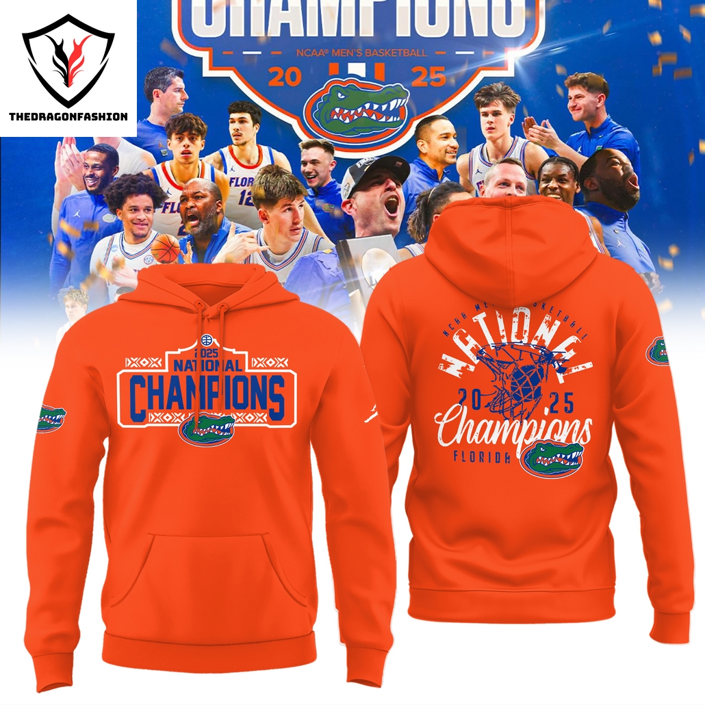 Florida Gators 2025 NCAA Mens Basketball National Champions Hoodie - Orange Florida Gators 2025 NCAA Mens Basketball National Champions Hoodie - Orange